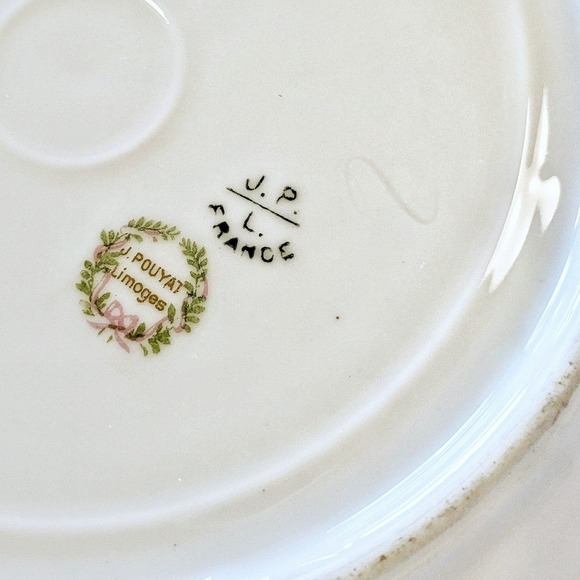 Vintage RARE Jean Pouyat Limoges Gold Gild Plate Floral - Picture 6 of 10